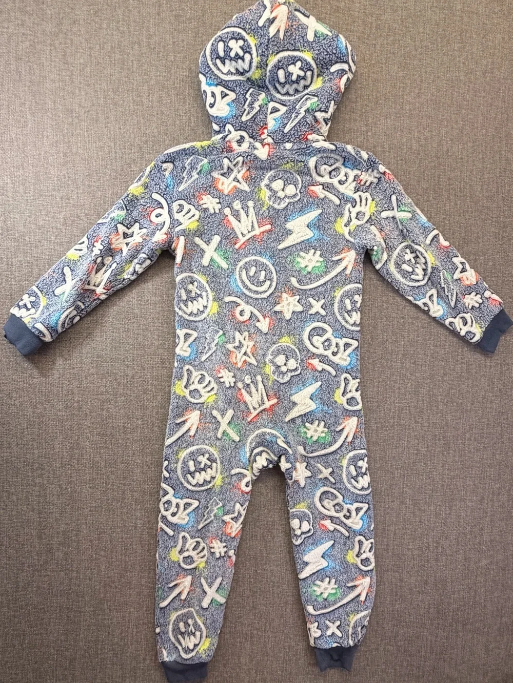 The Children's Place glow in the dark Hooded Fleece pijama One-Piece Print small